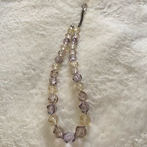 Purple & Clear Bead Necklace